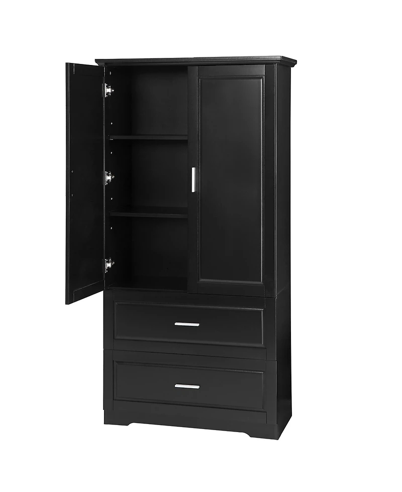Streamdale Modern Black Bathroom Cabinet with Adjustable Shelf