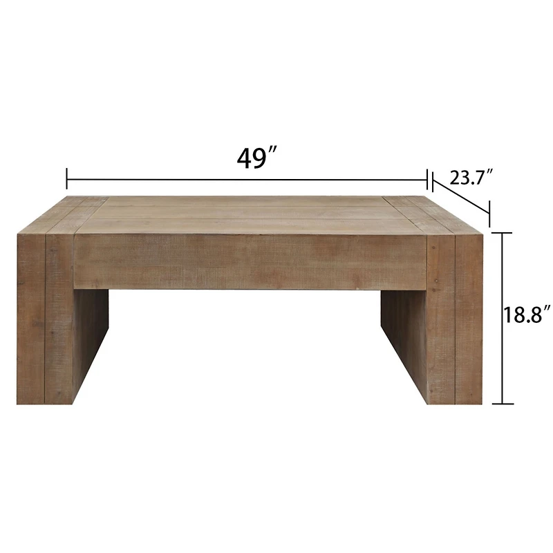 Streamdale Furniture Natural Wood Living Room Table Versatile Tea Table, Rustic Wood Coffee Table