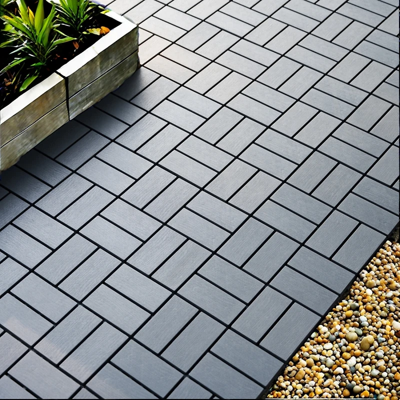 27 Pack Interlocking Plastic Deck Tiles - 12" x12" Square - Waterproof Outdoor - Poolside Balcony Backyard Decking Tiles