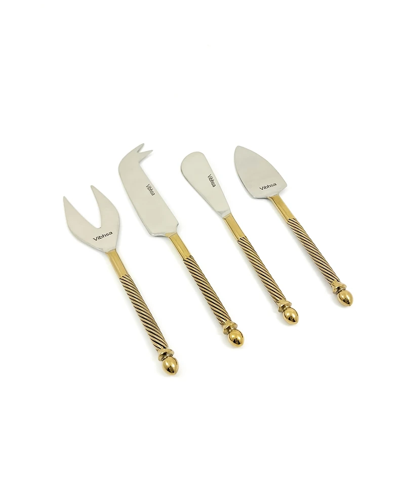 Vibhsa Swirl 4-Pc. Cheese Knives Set, Serving for 4