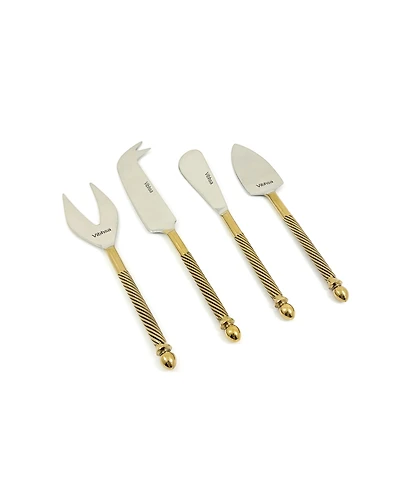 Vibhsa Swirl 4-Pc. Cheese Knives Set, Serving for 4