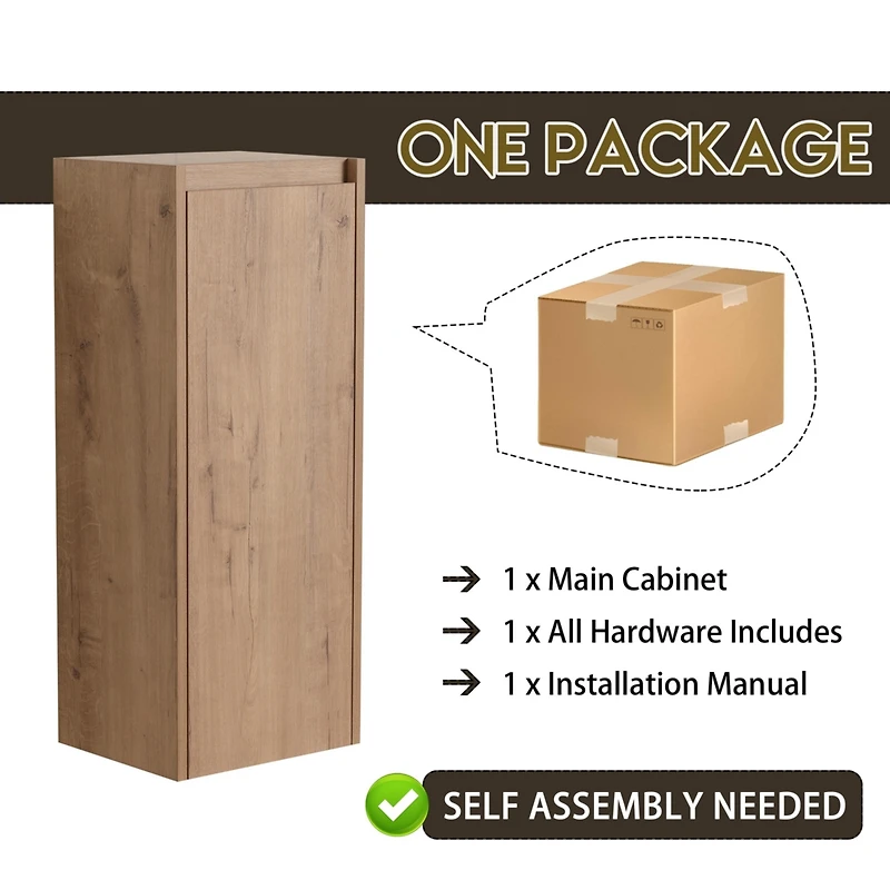 Streamdale Furniture 84" Wall-Mounted Bathroom Vanity With Sink and Side Cabinet, Soft Close Doors