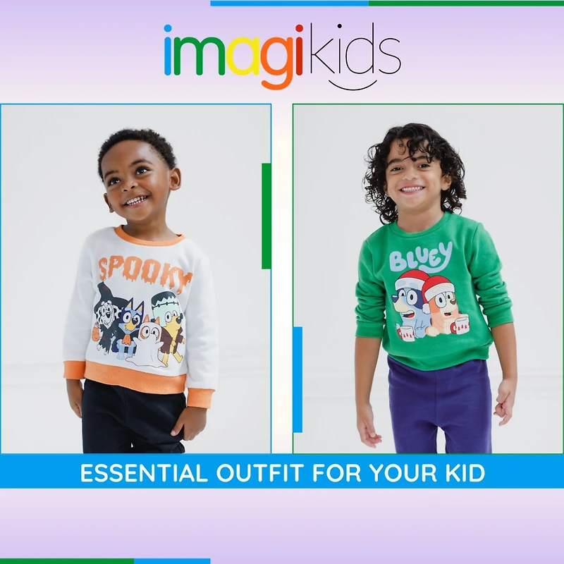 Bluey Boys Fleece Sweatshirt and Jogger Pants Outfit Set