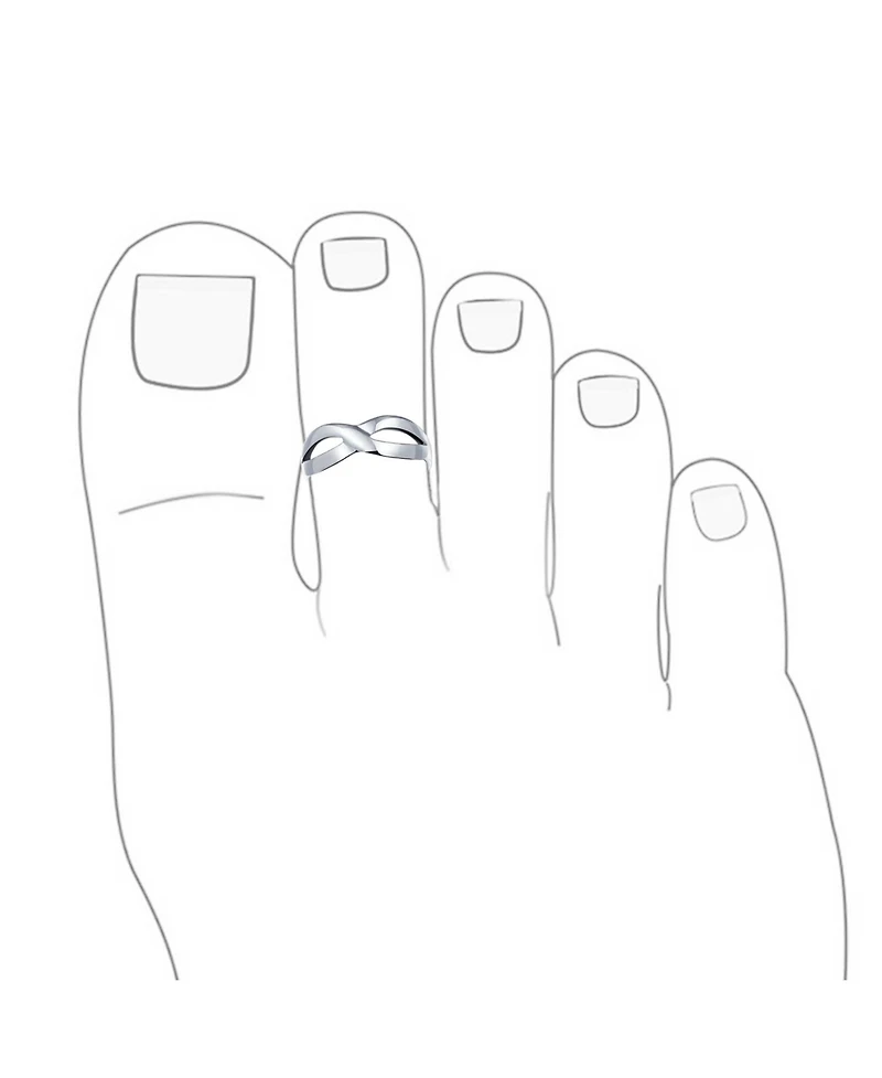 Bling Jewelry Romantic Midi Finger Infinity Love Knot Toe Ring in Sterling Silver
