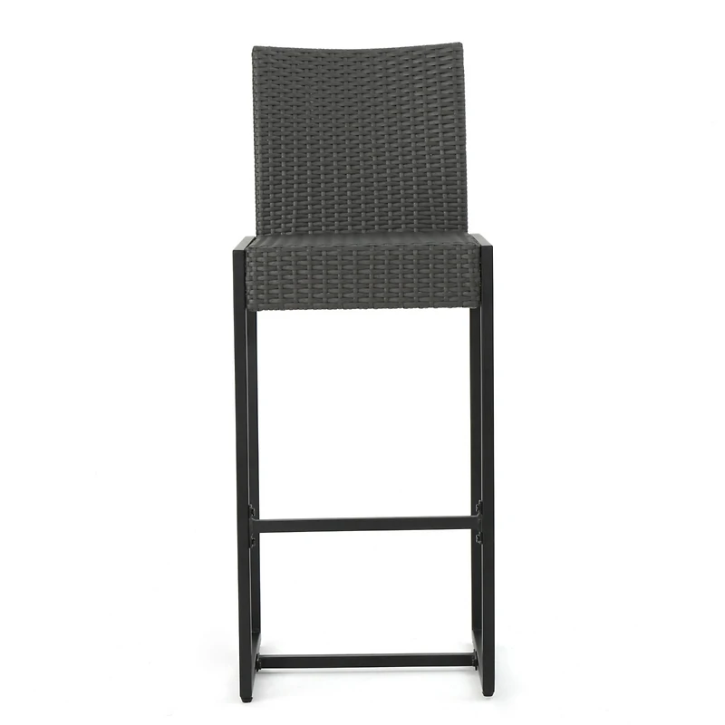 Elegant Outdoor Wicker Barstools With Durable Iron Frame