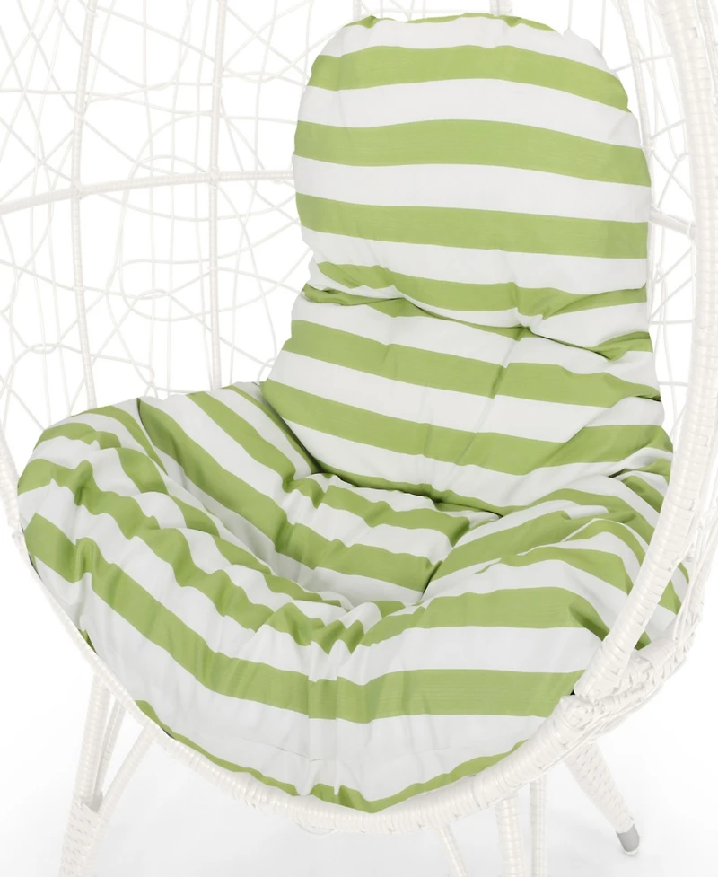 Streamdale Chic Teardrop Chair Faux Rattan Weave, Plush Cushion, Abstract Mesh