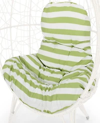 Streamdale Chic Teardrop Chair Faux Rattan Weave, Plush Cushion, Abstract Mesh