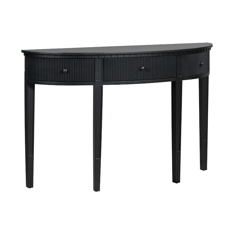 Simplie Fun Distinctive Features of Pine Veneer Console Table with Vertical Stripe Drawer Fronts and Four Legs