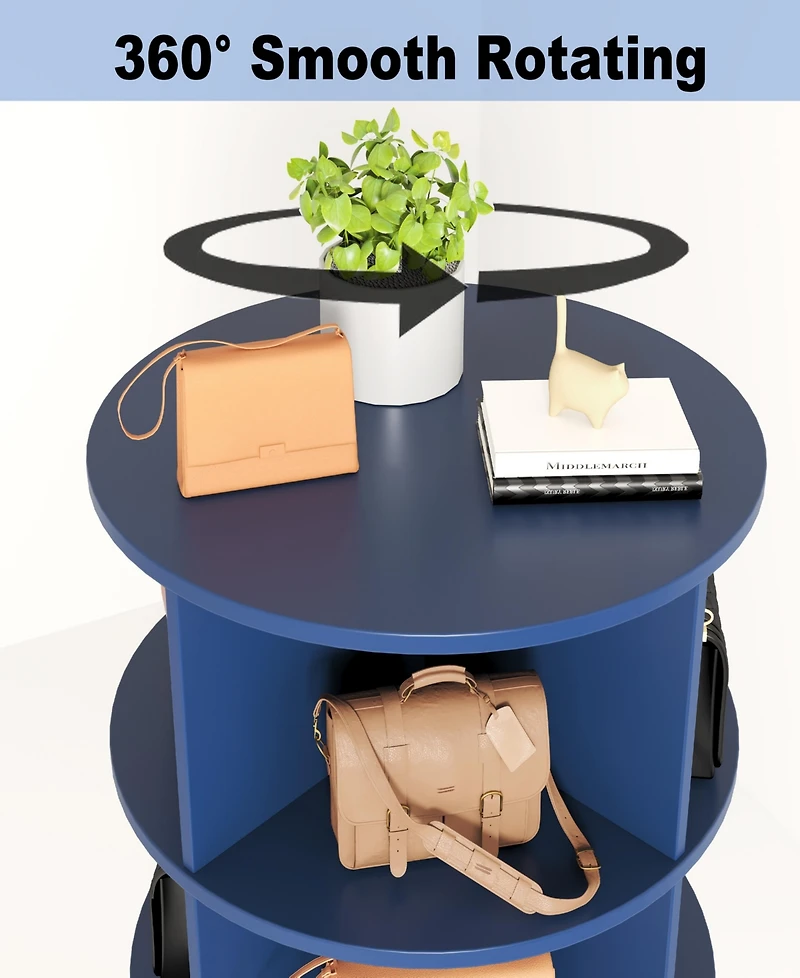 Streamdale Blue 360 Rotating shoe cabinet 6 layers