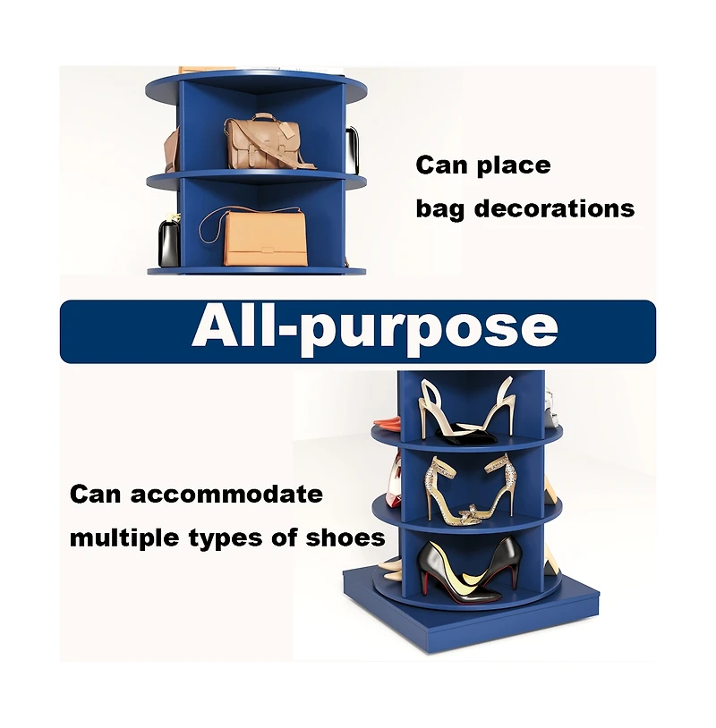Streamdale Blue 360 Rotating shoe cabinet 6 layers