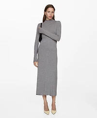 Mango Women's Knitted Perkins Neck Dress
