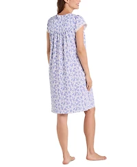 Miss Elaine Plus Size Diamond-Yoke Lace-Trim Nightgown