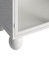 Streamdale Furniture 45.28" H Storage Cabinet, Bathroom Floor Cabinet with Glass Door and Shelves, Freestanding Display Storage Cabinet for Bathroom,