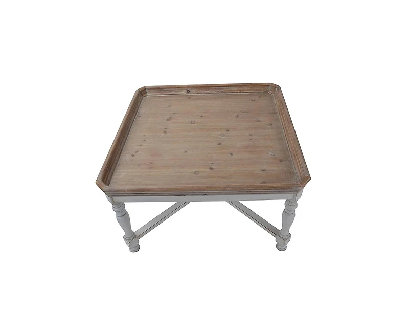 Simplie Fun 33x33x19" Square Alcott coffee Table, French Countory Tray Table