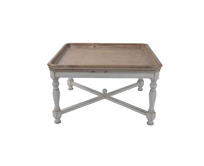 Simplie Fun 33x33x19" Square Alcott coffee Table, French Countory Tray Table