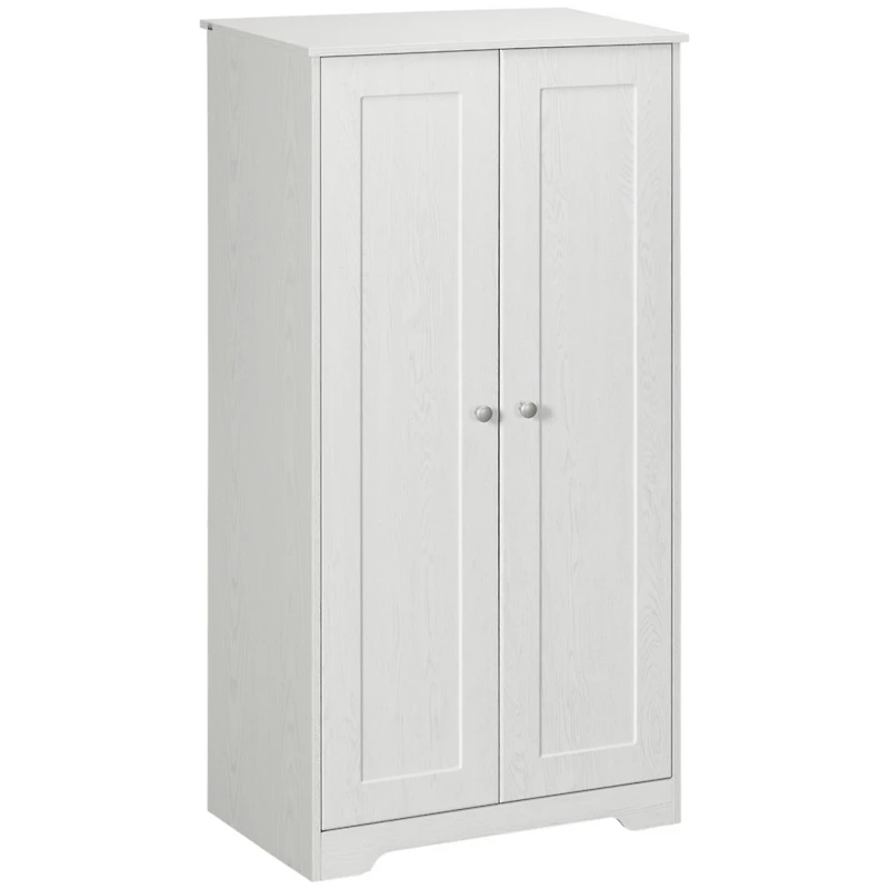 Kitchen Pantry Storage Cabinet, Freestanding Kitchen Cupboard with 2 Doors, Adjustable Shelves for Dining Room, White