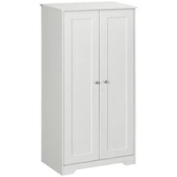 Kitchen Pantry Storage Cabinet, Freestanding Kitchen Cupboard with 2 Doors, Adjustable Shelves for Dining Room, White