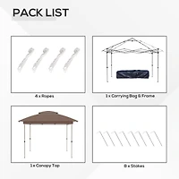 12' x 12' Pop Up Canopy Tent with Netting and Carry Bag, Instant Sun Shelter with 137 sq.ft Shade, Tents for Parties, Height Adjustable, for Outdoor,