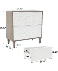 Tribesigns 2-Drawer File Cabinet, Lateral Filing Cabinet for A4/Letter/Legal Size, Office Storage Cabinet, Printer Stand with Storage Drawer for Home