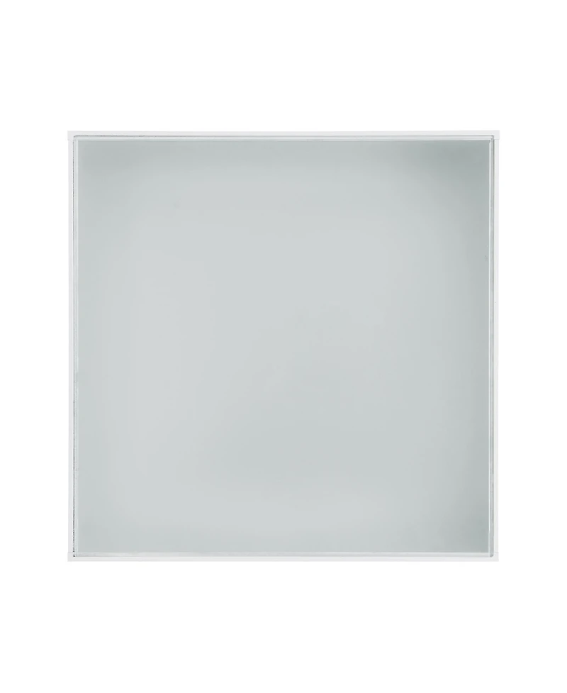 Streamdale Furniture Square High Glossy Coffee Table with 16-color Led Strip Lights, Modern Center Table with 5mm Frosted Tempered Glass Top for Livin