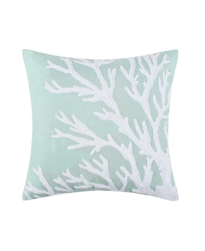 Levtex Ocean Meadow Coral Embroidered Decorative Pillow, 18" x 18"