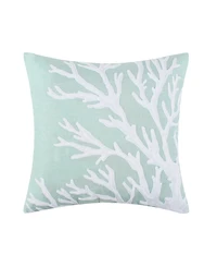 Levtex Ocean Meadow Coral Embroidered Decorative Pillow, 18" x 18"
