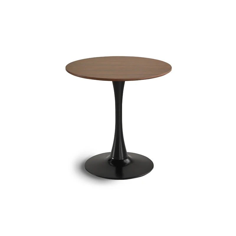 Streamdale Furniture 31.5" round dining table for 2-4 people with walnut top, mid-century walnut tulip kitchen table, pedestal table for small home of