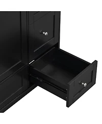 [Cabinet Only] 36" Bathroom Vanity-Black (Sink not included)