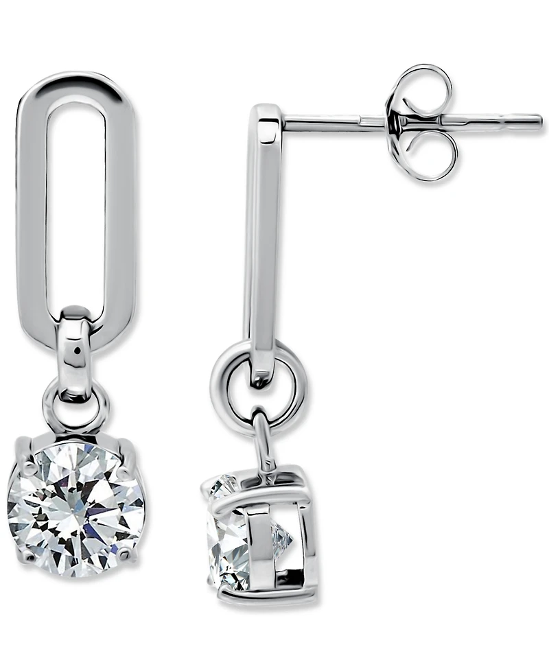 Giani Bernini Cubic Zirconia Oval Drop Earrings in 18k Gold-Plated Sterling Silver, Created for Macy's (Also Available in Sterling Silver)