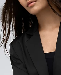 Kenneth Cole Women's One Button Notch Collar Satin Jacket