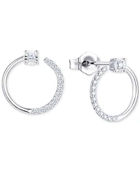 2-Pc. Set Diamond Circle Pendant Necklace & Matching Circle Stud Earrings (1/3 ct. t.w.) in Sterling Silver
