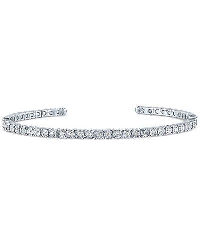 Forever Grown Diamonds Lab-Grown Diamond Flexible Cuff Bangle Bracelet (1/2 ct. t.w.) in Sterling Silver