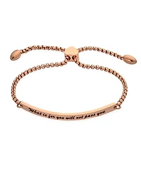 Bling Jewelry Inspirational Mantra Id Bracelet Rose Gold Graduation Gift Stainless Steel