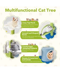 34.5 Inch 4-Tier Cute Cat Tree with Jingling Balls and Condo