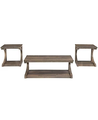 Streamdale Modern Solid Wood Coffee Table with Storage