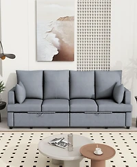 Streamdale Furniture Modern Modular Sofa, 4 Seat Chenile sectional Couch Set with 2 pilows lncluded, freely CombinableIndoor Funiture for Living Room,