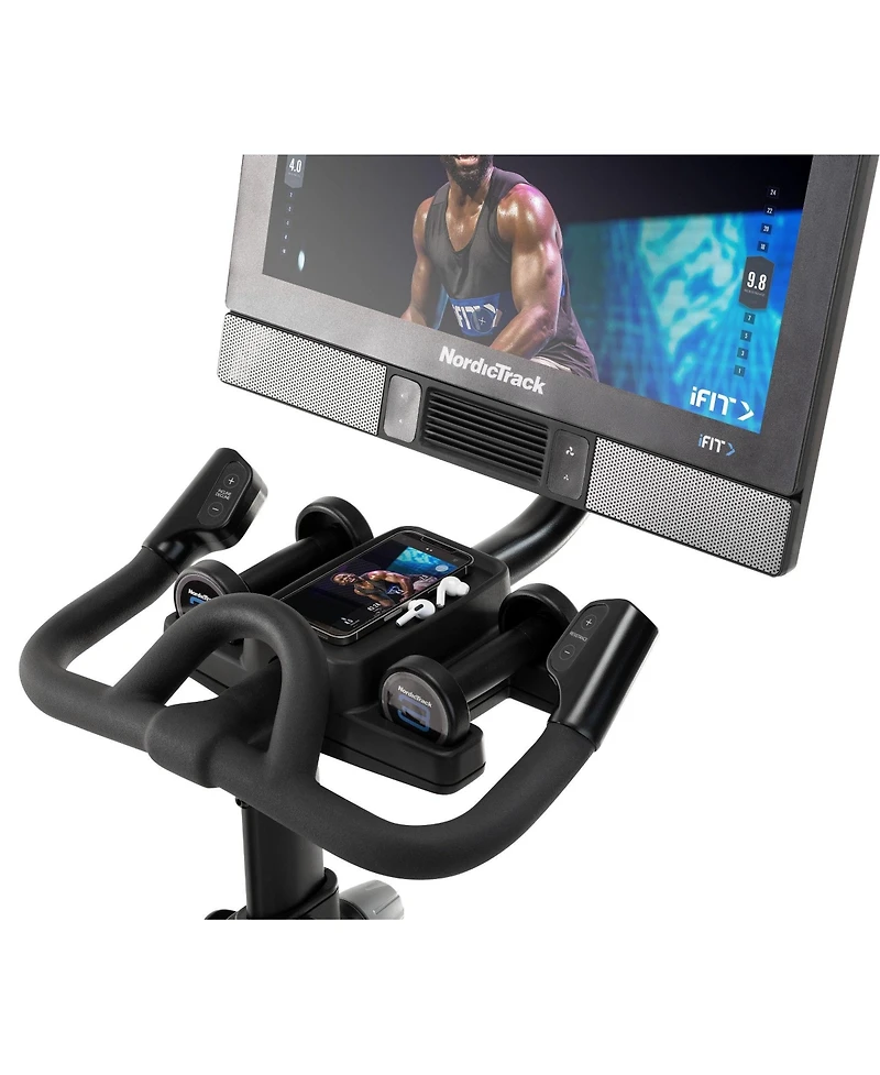 NordicTrack Commercial Series S22i iFIT-enabled Indoor Exercise Bike with 22 inch Pivoting Touchscreen and Incline/Decline Functionality