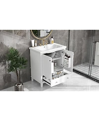 Streamdale 30" White Bathroom Vanity Set with Sink and Storage