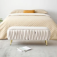 Streamdale Gold-legged Velvet Storage Bench