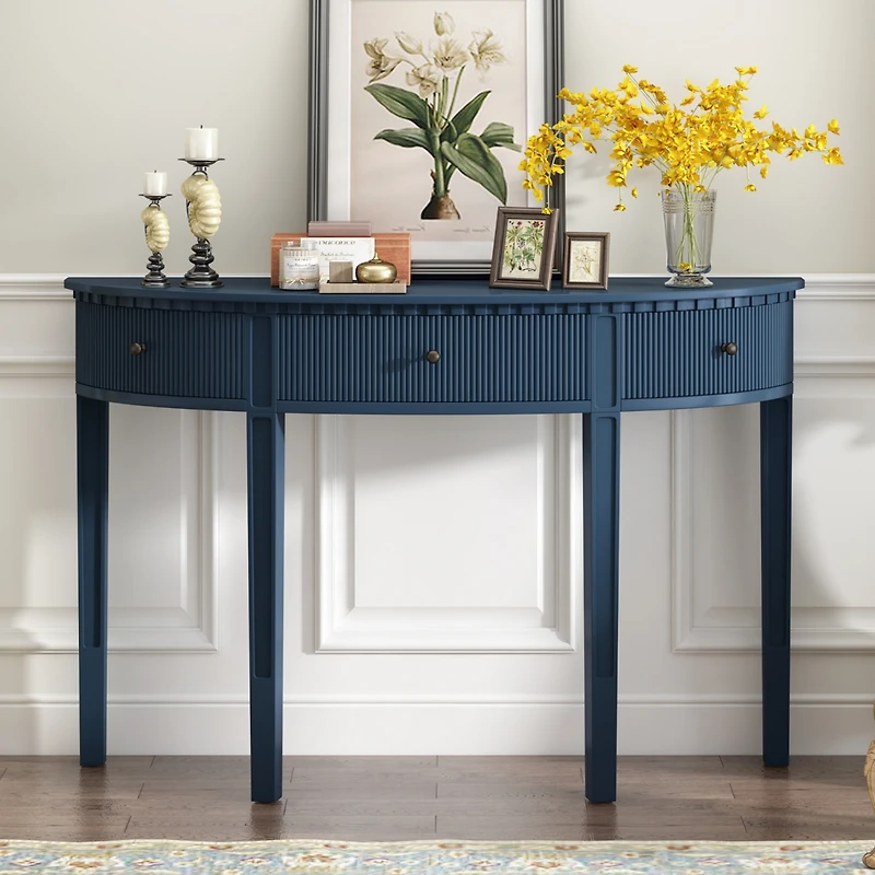 Streamdale Striped Pine Veneer Console Table
