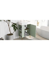 Streamdale Modern 21.6" Green Vanity Cabinet with Ceramic Sink