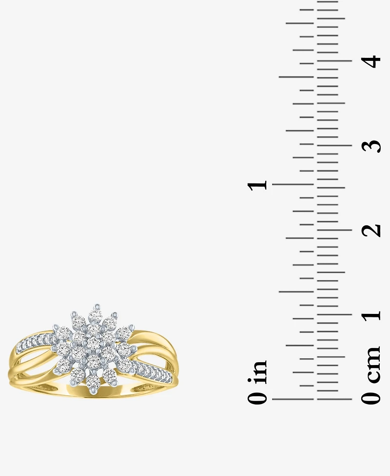 Forever Grown Diamonds Lab Grown Diamond Star Cluster Ring (1/3 ct. t.w.) in 10k Gold