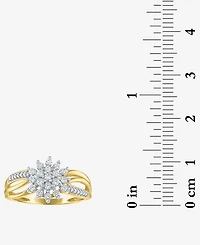 Forever Grown Diamonds Lab Grown Diamond Star Cluster Ring (1/3 ct. t.w.) in 10k Gold