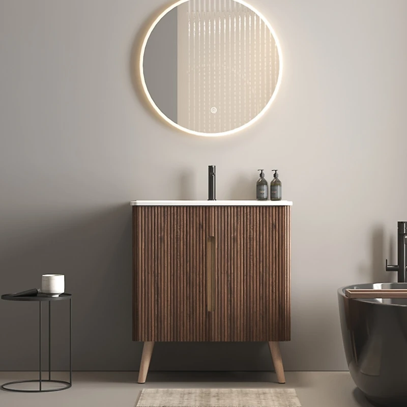 Streamdale Etna 30" Striped Walnut Modern Bathroom Vanity with Sink