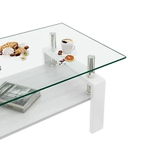 Streamdale Modern Glass Rectangle Coffee Table