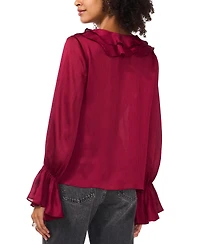 Vince Camuto Women's Ruffled V-Neck Bell-Sleeve Blouse