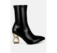 London Rag Gaias Fantasy Heel Patent Faux Leather Boots
