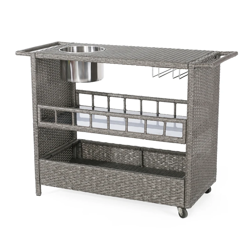Simplie Fun Puerta Wicker Barcart