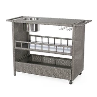 Simplie Fun Puerta Wicker Barcart