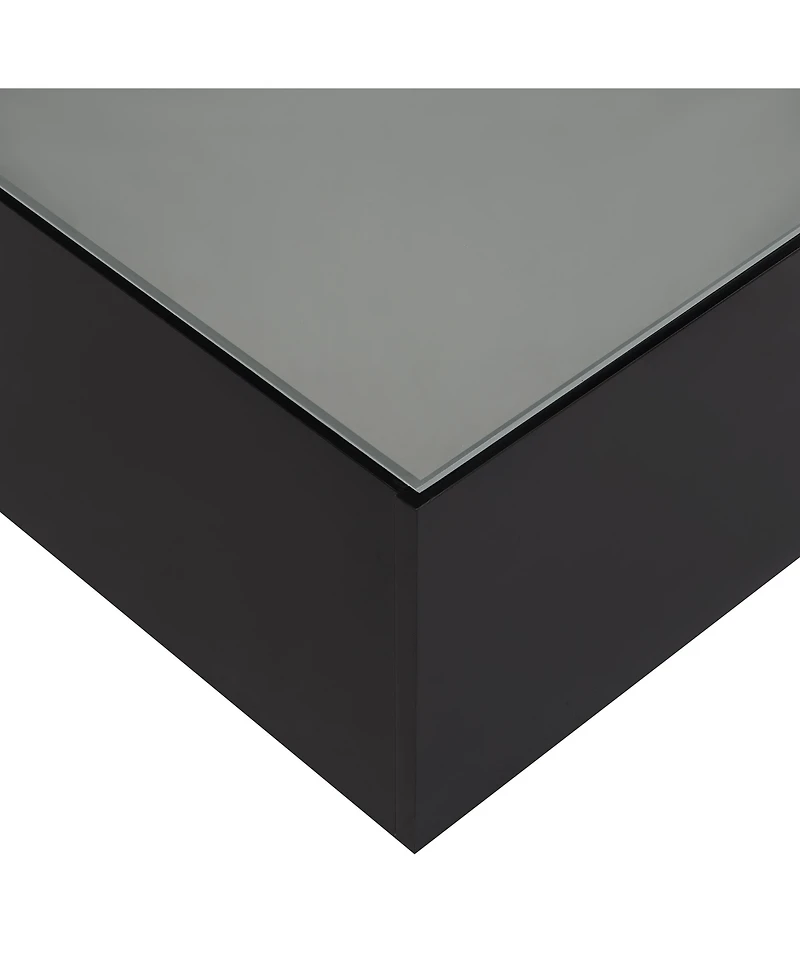 Streamdale Modern Led Coffee Table with Frosted Glass Top (Black, 27.5")